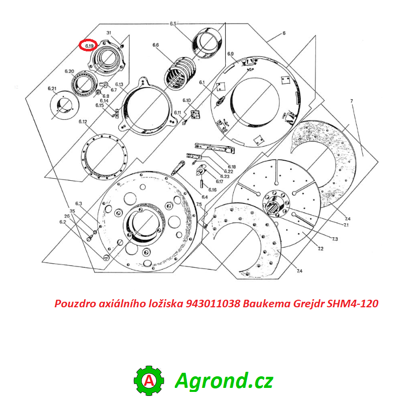 Pouzdro axiálního ložiska 943011038 Baukema Grejdr SHM4-120