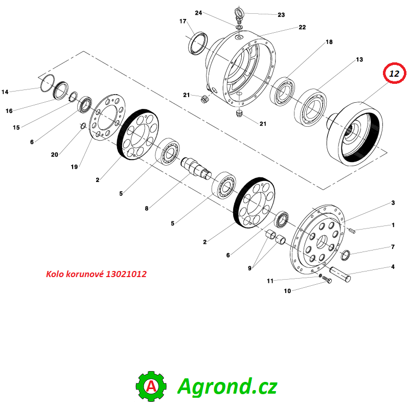 Kolo korunové 18/12 13021012 RA-80, RA-100
