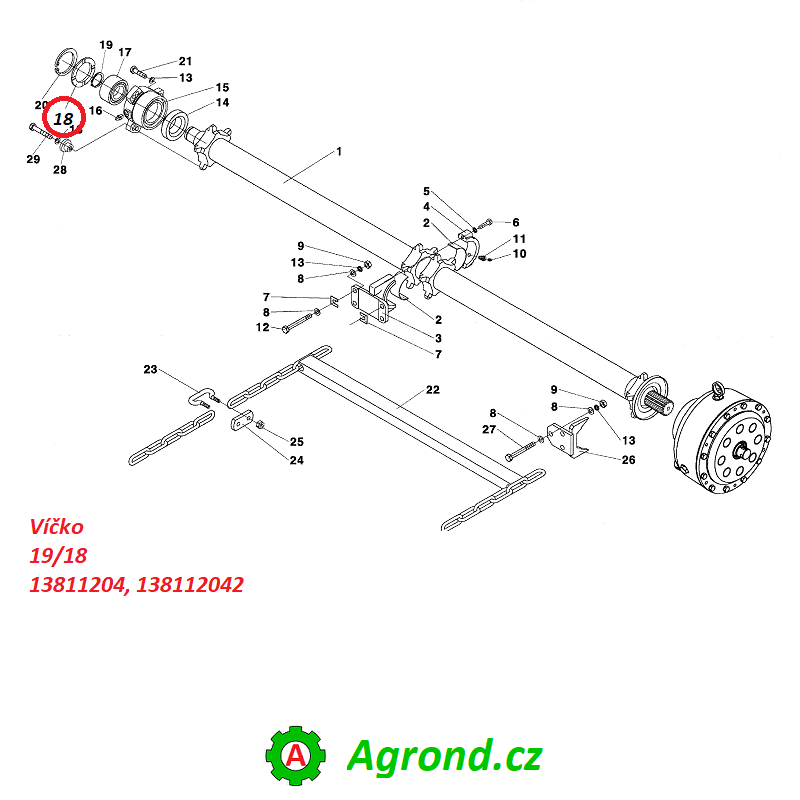 Víčko 19/18 13811204 RA-80, RA-100