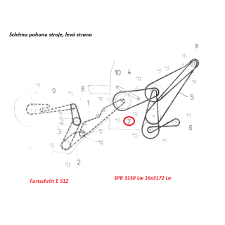 SPC 3150 Lw 21x3180 La Úzký obalovaný řemen Rubena 64/03 9911861444 , 4250129747 Fortschritt E 514