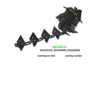 Řetěz elevátoru kompletní 36 malých lopatek 047/04 4221625315 Fortschritt E 524