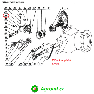 Víko kompletní 13/15 07484 Malotraktor MT8-132.2