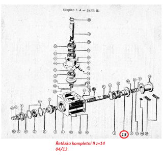 Řetězka kompletní II z=14 04/13 (RMA-8)