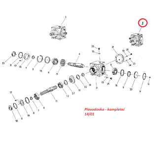 Převodovka - kompletní pravá 14/01 (Fortschritt T 088)