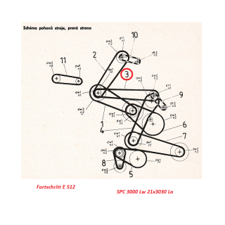 SPC 3000 Lw 21x3030 La 9911861540 Úzký obalovaný řemen Rubena