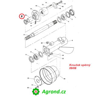 Kroužek opěrný 09/08 09520268 ŽTR-165