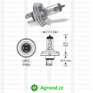 Žárovka - 12V 60/55W R2 P45t 977005