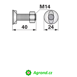 Pluhový šroub 2 nosy s maticí 00228943